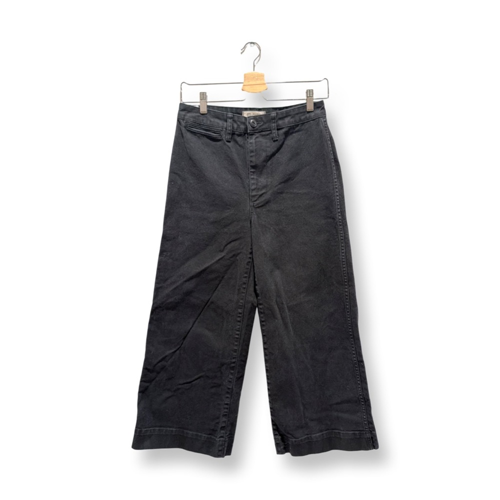 Madewell Washed Black High-Rise Wide-Leg Crop Jeans – Size 27